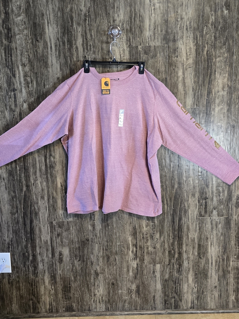 Carhartt Women's Long-Sleeve Heather Rose Tee with Sleeve Logo